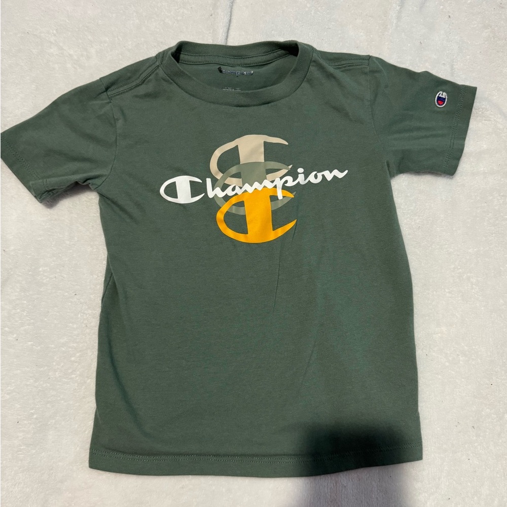 Champion Kids Dark Green Tee with Logo